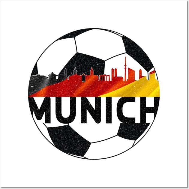 Munich Germany Euro 2024 football—Black text Wall Art by Rocky Ro Designs